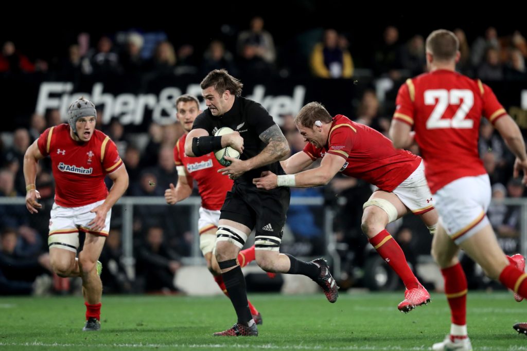 Liam Squire carries ball for New Zealand.